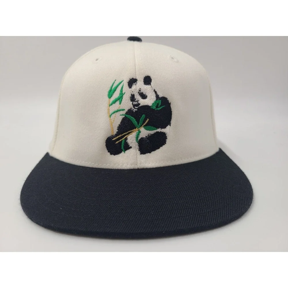 Women Panda‎ Girl Lids Flex Fitted S-M Hat Cap Skate Skateboard Surf White Black